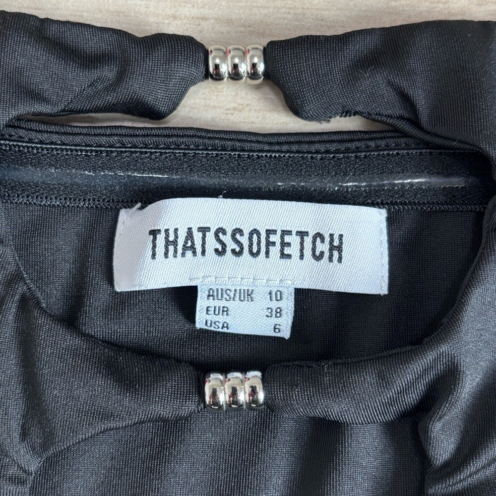 Thatssofetch Miami Maxi Mermaid Fitted Black Dress - image 5